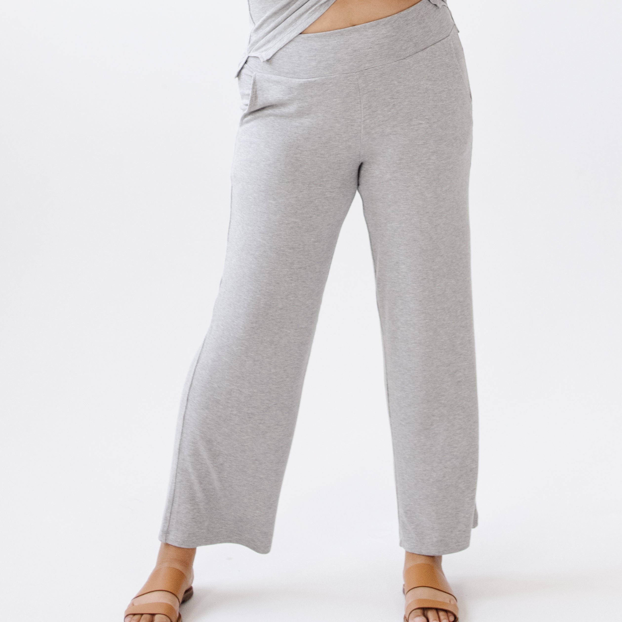Grey Women’s Rib Knit Bamboo Lounge Pant  [Shelby]