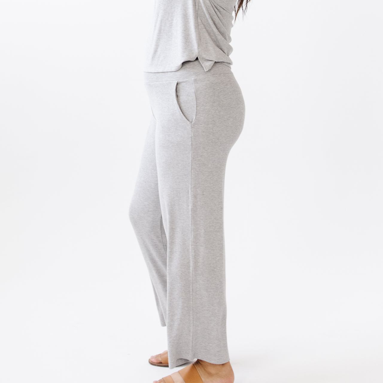 Grey Women’s Rib Knit Bamboo Lounge Pant  [Shelby]