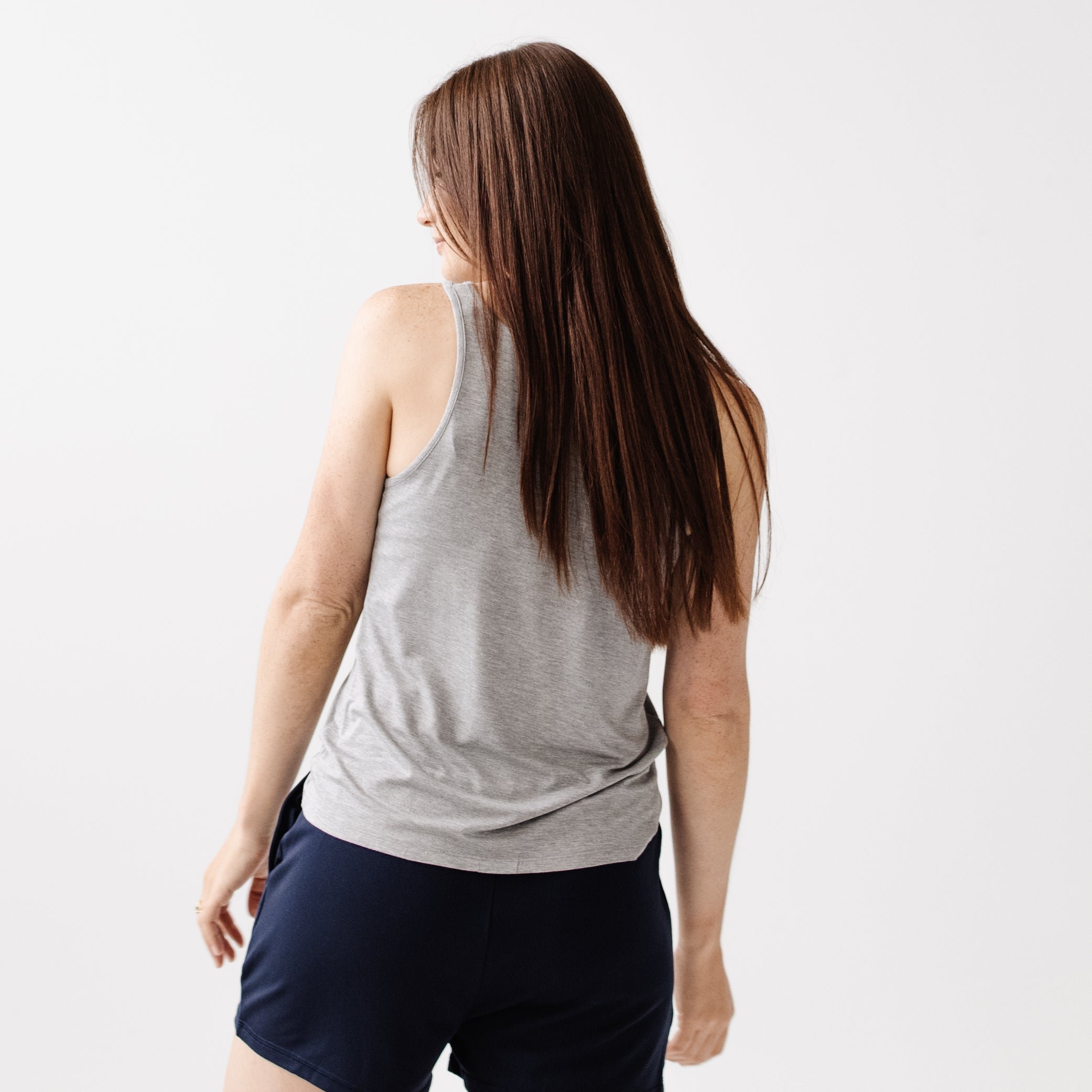 Grey Stretch-Knit Bamboo Lounge Tank [Aya]