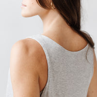 Grey Women’s Rib Knit Bamboo V-Neck Lounge Tank [Shelby]