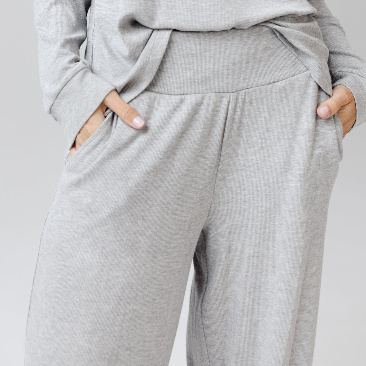 Grey Women’s Rib Knit Bamboo Lounge Pant  [Shelby]