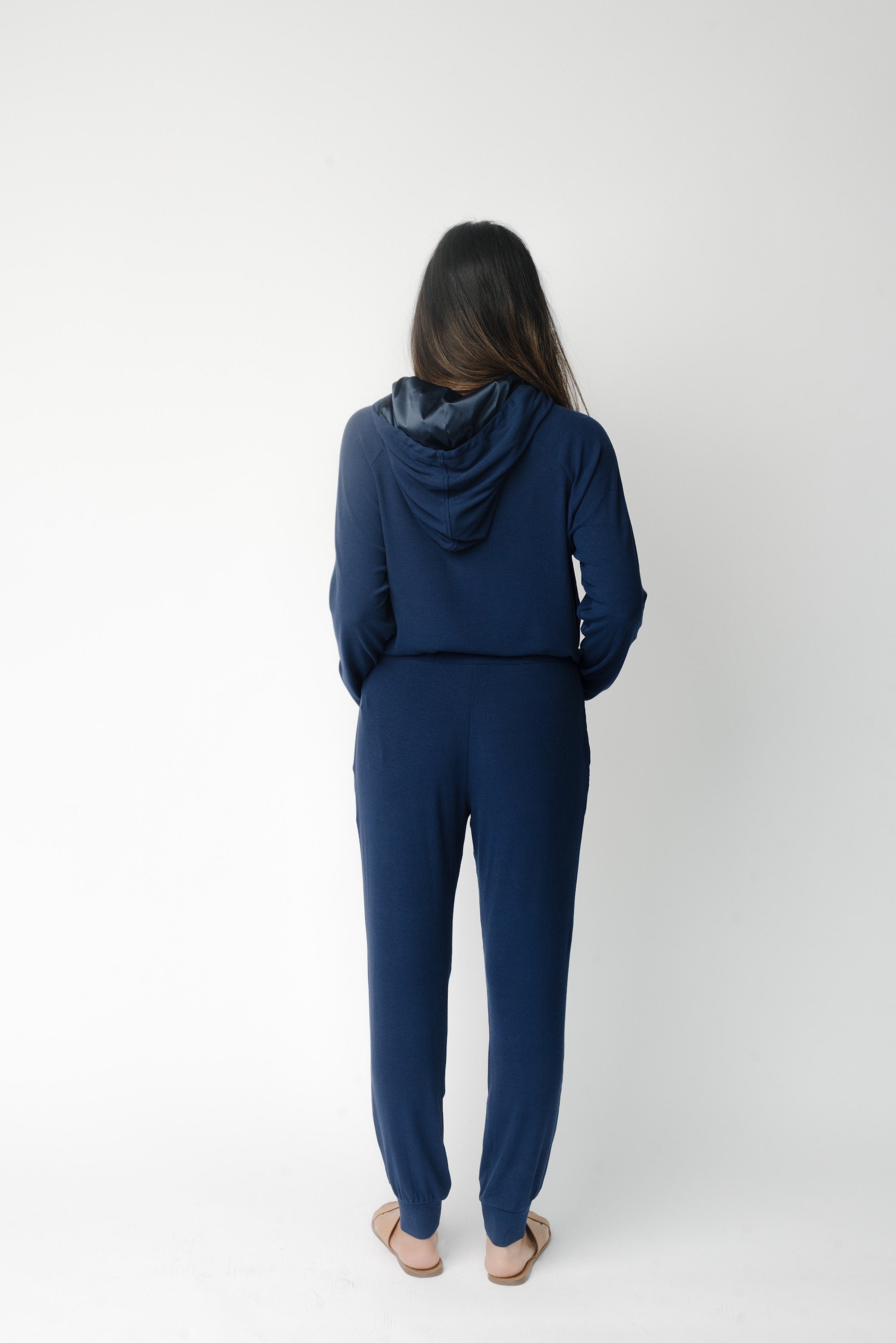 Navy Women’s Rib Knit Bamboo Jogger Pants