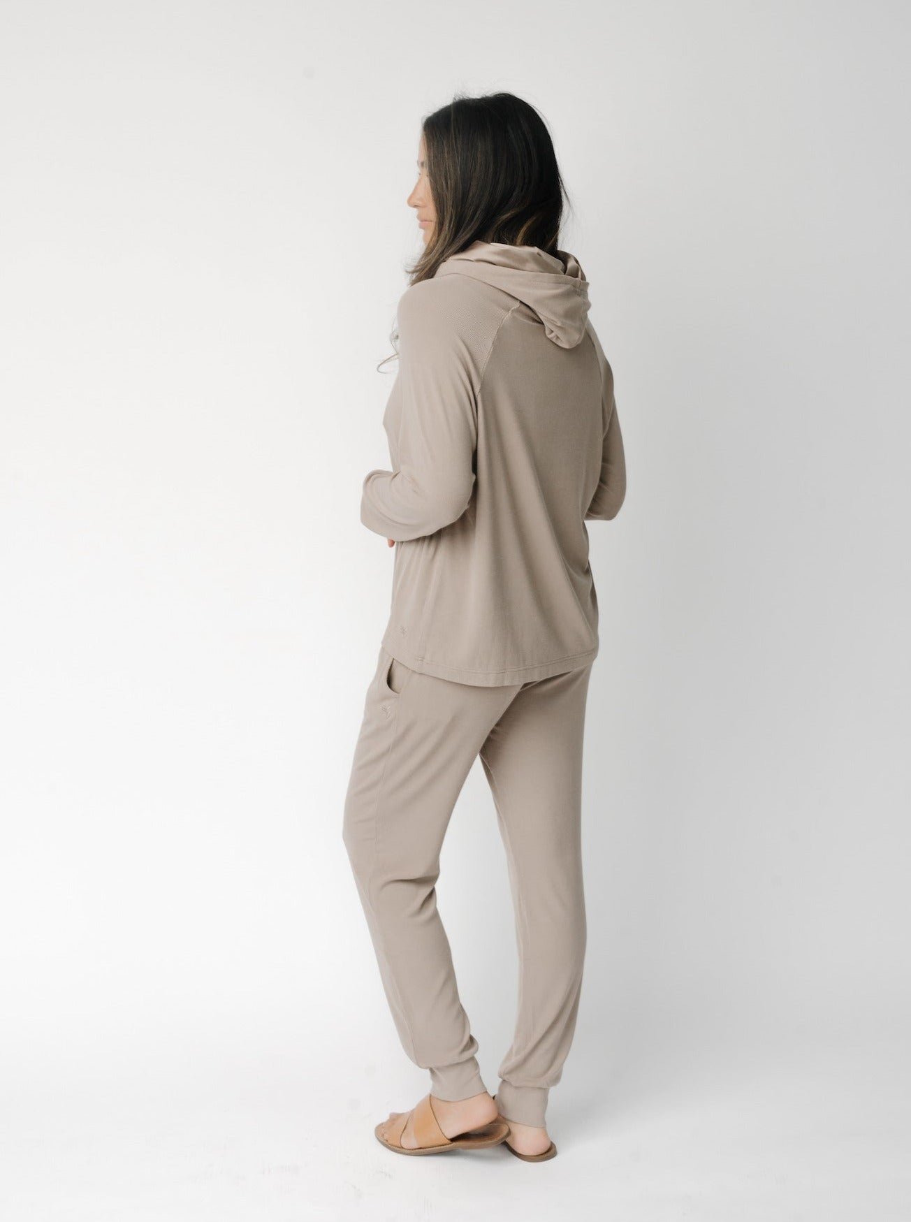 Suede Women’s Rib Knit Bamboo Hoodie