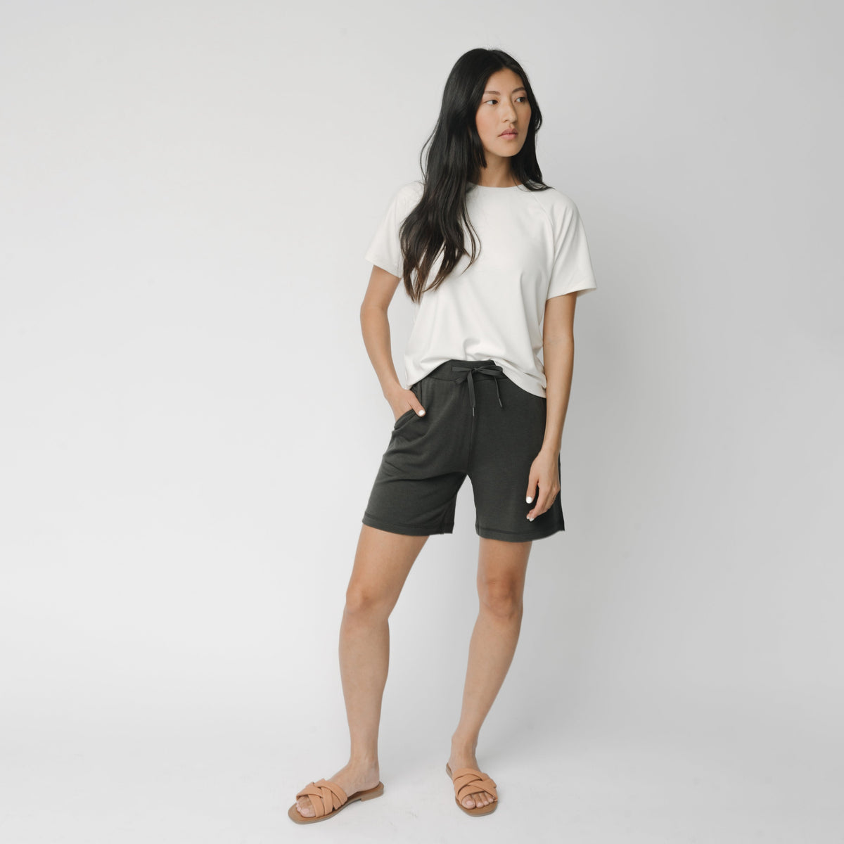 Brushed Bamboo Mid Length Shorts Last Chance