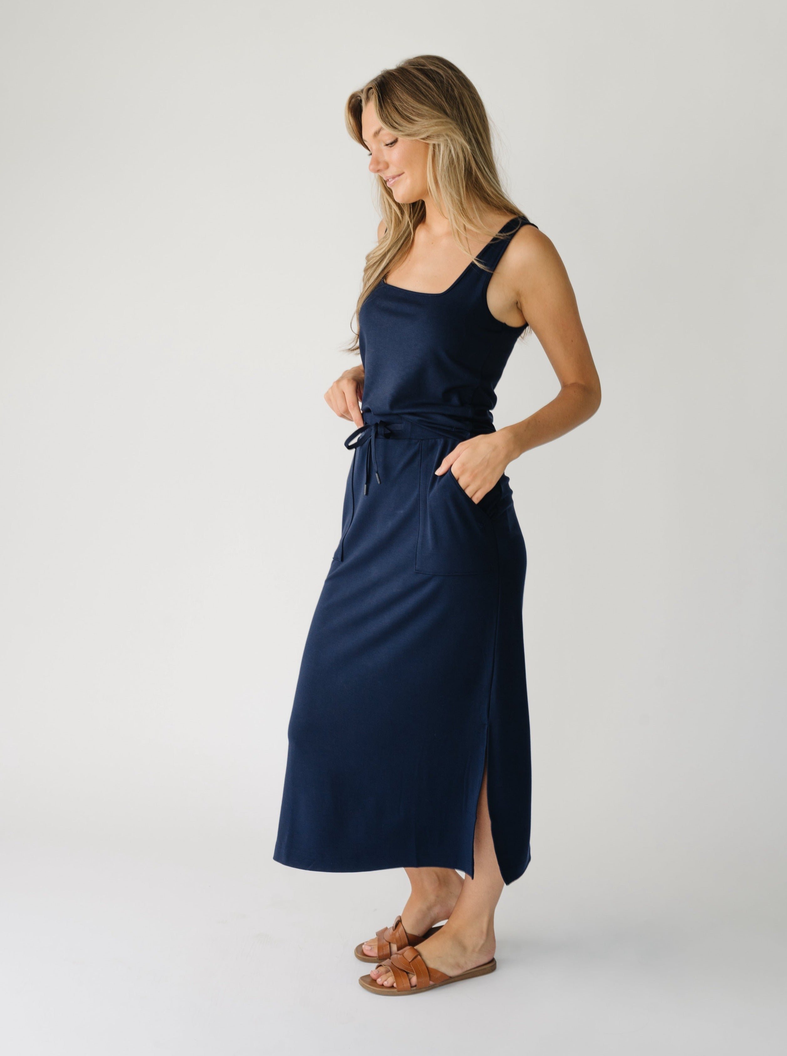 Navy Women’s Ultra-Soft Bamboo Midi Skirt