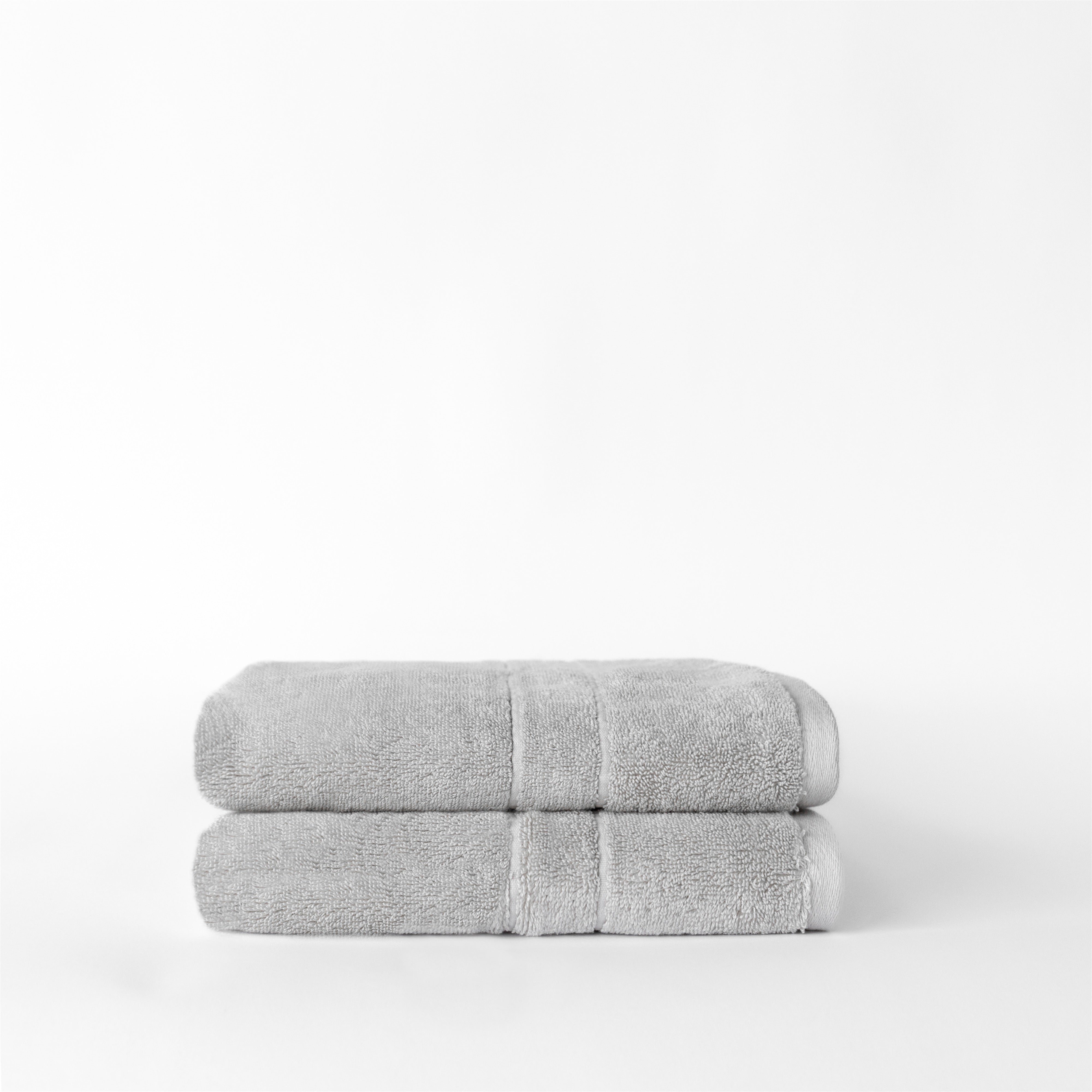 Premium Plush Hand Towels in the color Light Grey. Photo of Complete Premium Plush Hand Towel taken with white background 