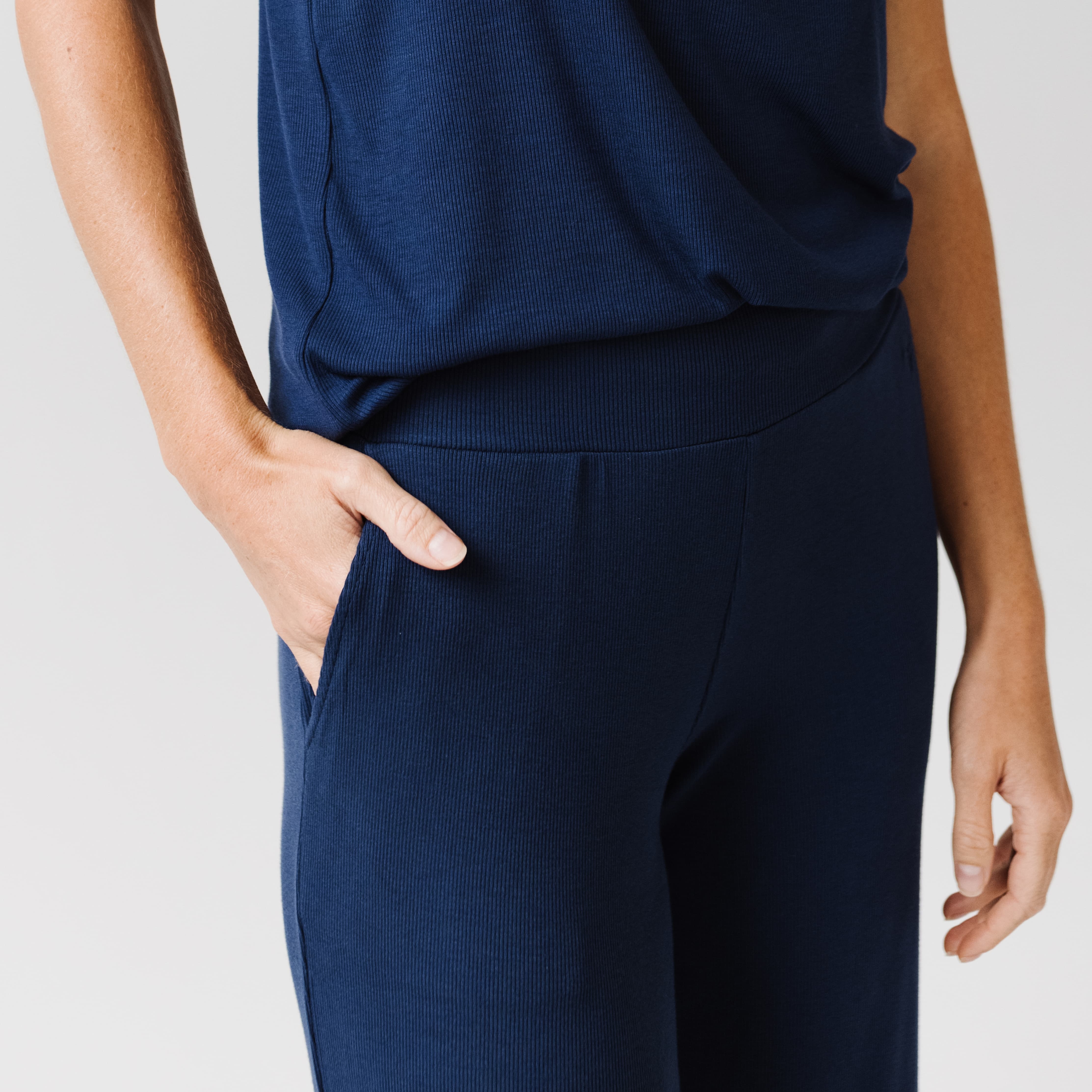 Ecru Marl Soft Knit Wide Leg Pants | Knitwear