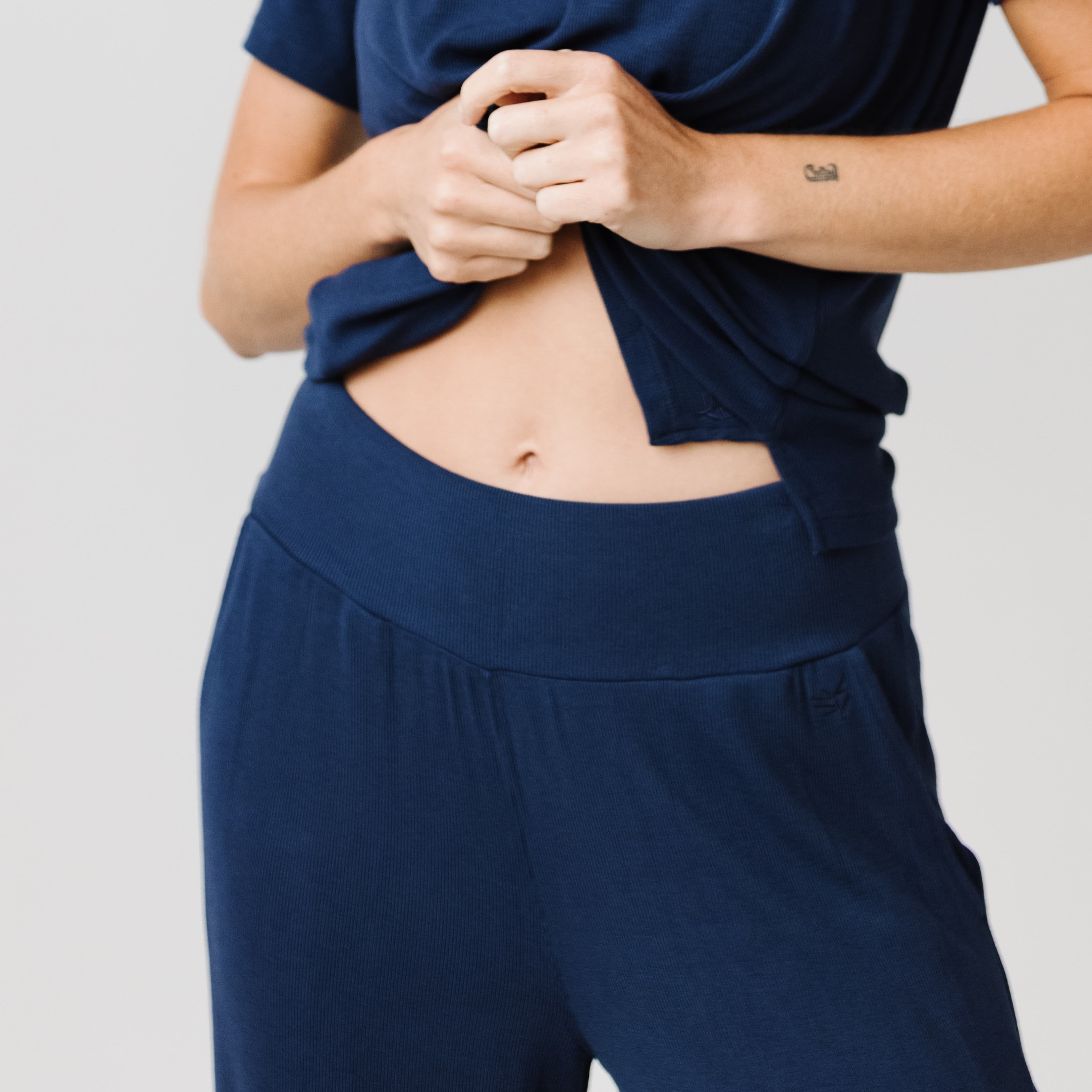 Navy Women’s Rib Knit Bamboo Lounge Pant [Shelby]