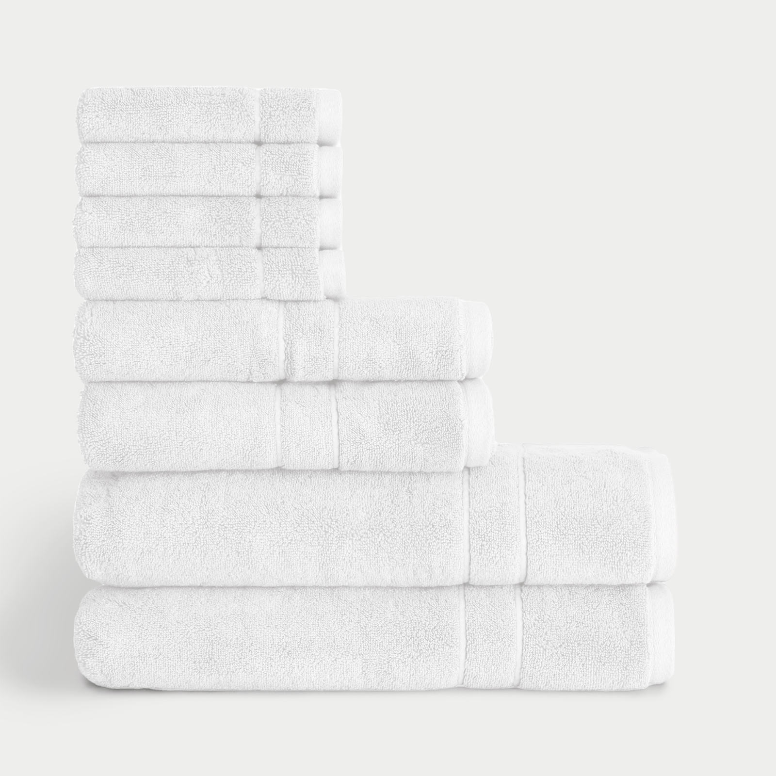 Premium Plush Bath Towel Set in the color White. Photo of Premium Plush Bath Towel Set taken with white background 
