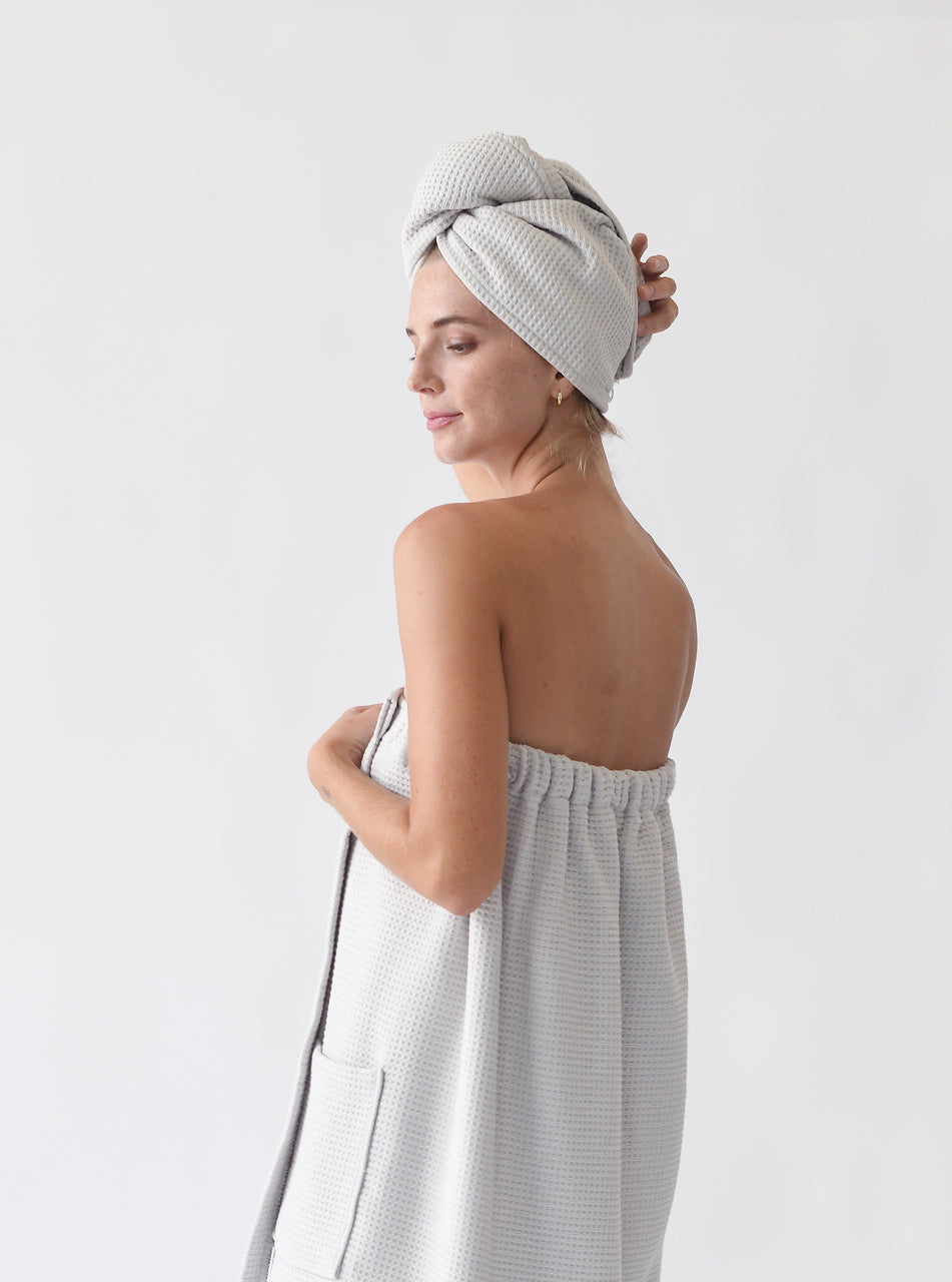 Waffle Hair Towel Cozy Earth