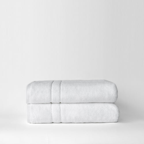 Premium Plush Bath Towels in the color White. Photo of Complete Premium Plush Bath Bundle taken with white background |Color:White
