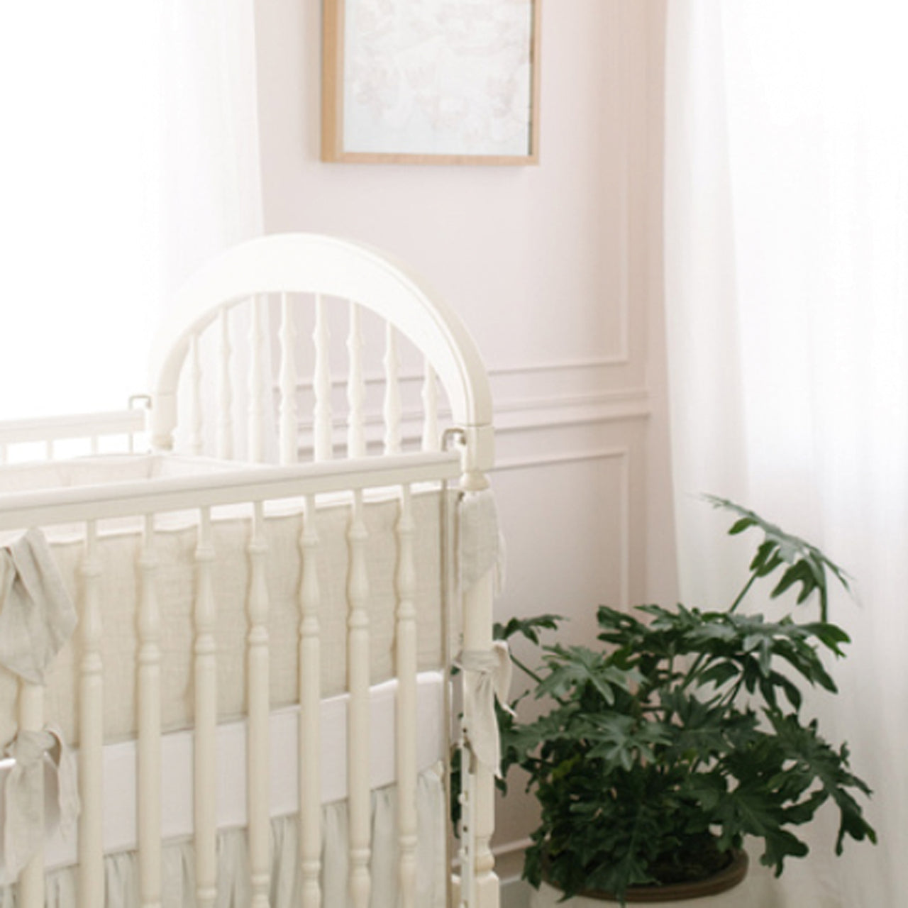 crib bed made with bamboo crib sheets White, Oat, Driftwood, Charcoal, Light Grey, Navy, Olive, Sage, Harbor Mist