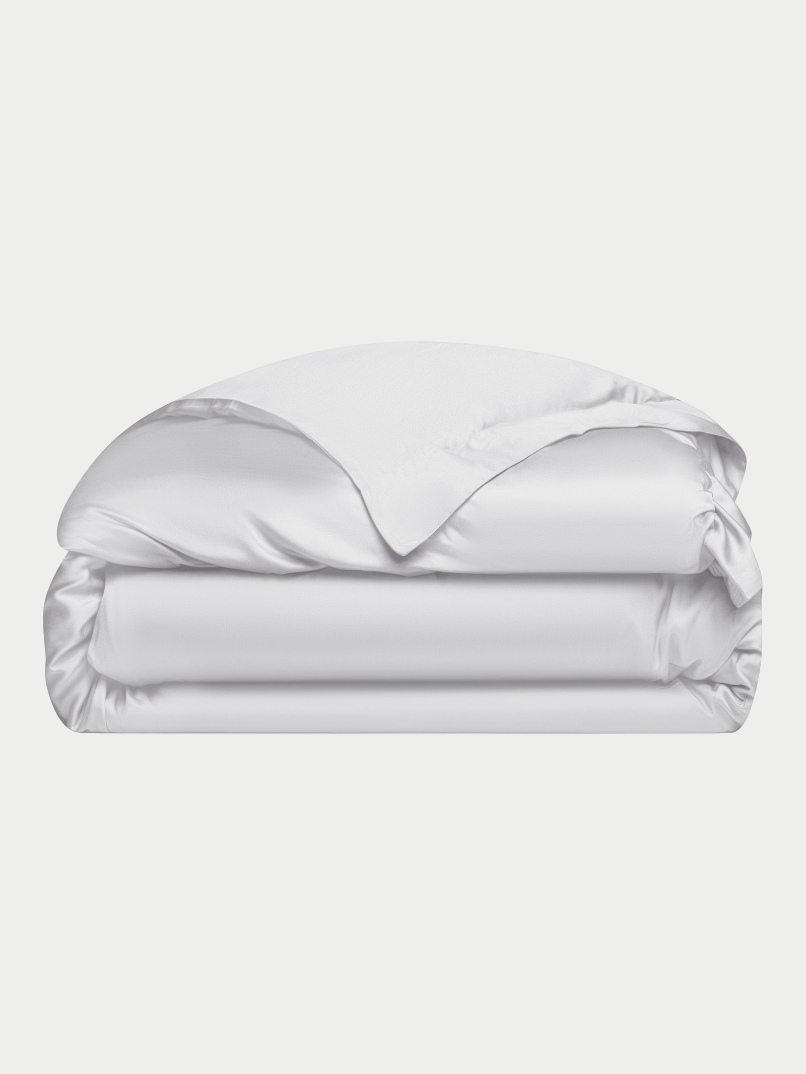 White duvet cover folded with white background 